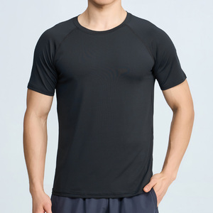 Loose and Breathable Thin Design <b>Polyester</b> Dark Colors Custom Logo Men's <b>Tshirt</b> - Product Image 3