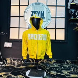 Sweat-shirts pour hommes à coupe ample, couleur personnalisée, style vintage, effet délavé à l'acide, avec fermeture éclair et lettres vieillies, prix de gros - Product Image 1