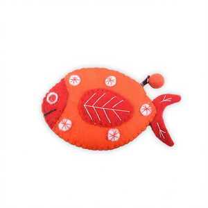 Sacs à bandoulière faits main pour femmes, élégants, en feutre de laine, design pochette poisson, fermeture éclair, origine Népal - Product Image 1