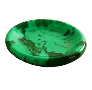 Tazón y Plato para Servir de Resina Ecológica de Color Verde, Hechos a Mano para Fiestas y Uso Doméstico, Hechos en India - Product Image 1