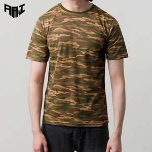 T-shirts personnalisés pour hommes avec logo, imprimés camouflage, en coton respirant, à manches courtes, style décontracté, fournisseur de vêtements en gros, OEM - Product Image 1