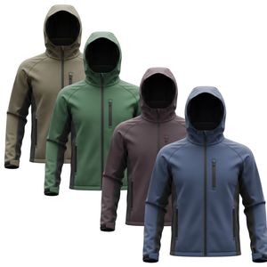 <b>Men's</b> Waterproof Windbreaker Hooded Soft shell Zipper-Up Outdoor Sports <b>Jacket</b> for Hiking Running - Product Image 6