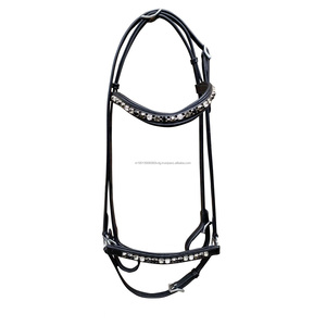 Bride de cheval en nylon réglable Durable imperméable Bio PVC enduit de style occidental équestre rouge pour l'équitation et la course - Product Image 1