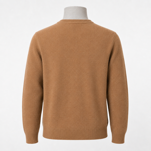 Pull en cachemire élégant pour homme, col rond, respirant, anti-rides, doux, chaud, style polyvalent pour un look décontracté moderne - Product Image 5