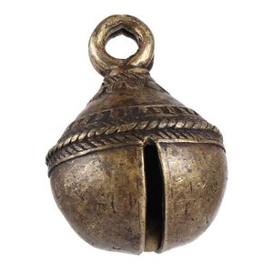 Antique <b>Brass</b> <b>Bell</b> Ornament Round Hand Cast Gold Plated Wind Chime Art Collectible Decorative Hanging Decoration - Product Image 1