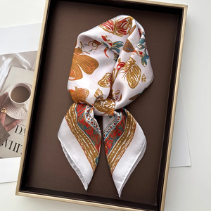 Elegant Print Women Scarf Silk Satin Neckerchief Foulard Square Scarves Hairbands Female Scarves <b>Shawls</b> <b>Wraps</b> - Product Image 4