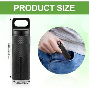 4 Pcs Portable Keychain <b>Pill</b> Organizer Waterproof Aluminum Airtight Travel <b>Container</b> Match Storage Cases for Medication - Product Image 2