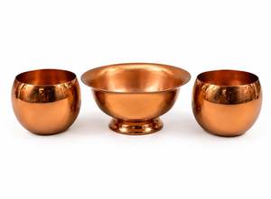 Bol en cuivre moderne pour la décoration intérieure contemporaine, pièce maîtresse décorative, finition haut de gamme et design élégant, fait main. - Product Image 1