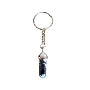 High Quality Crystal Keychain Stone Zebra agate Crystal Pencil <b>key</b> <b>chain</b> natural Stone bead Healing <b>Key</b> Holder Gift Women <b>Key</b> - Product Image 1