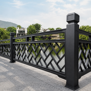 Barandilla Moderna de Metal Negro con Diseño de Rejilla de Diamantes para Balcón Exterior, Valla para Terraza, Jardín, Villa, Panel de Seguridad - Product Image 2