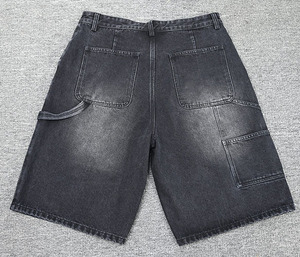 High Street Fashion Men's Customized Color Front Logo Mid <b>Elastic</b> <b>Waist</b> Breathable Eco-Friendly <b>Jeans</b> Shorts <b>with</b> Worsted Fabric - Product Image 2