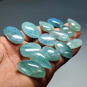 Cabochon d'aigue-marine brésilienne pour pendentif personnalisé, bague et travaux de bijouterie artisanale - Product Image 2