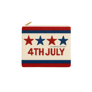 Bolsas de cuentas patrióticas para el 4 de julio, hechas a mano con cuentas de semillas, con diseños artesanales de la bandera estadounidense. - Product Image 1