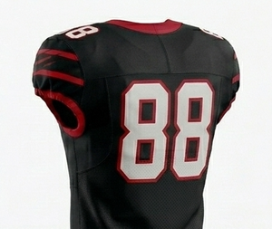Camiseta de Fútbol Americano para Hombre, Negra y Roja, Sublimada, Absorbente de Humedad, Ajuste Atlético, Ropa Deportiva para Adultos - Product Image 1