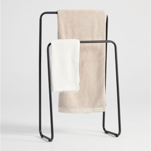 Modern Style Freestanding Black Metal Towel Stand <b>Rack</b> <b>Storage</b> Shelf Powder Coated Iron Bathroom Organizer In Economically Price - Product Image 3