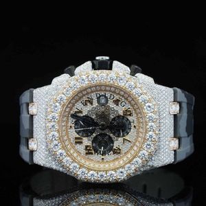Reloj de Lujo para Hombre con Diamantes, Correa de Plata con Moissanita, Movimiento Analógico ETA, Ecológico, Cristal de Zafiro, 28mm, Cierre Oculto - Product Image 1