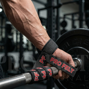 Sangles de poignet Pro Felt sur mesure pour la musculation, en nylon robuste, rembourrées pour la musculation et le powerlifting - Product Image 2