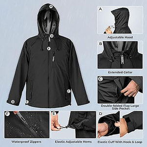 Combinaison de pluie unisexe imperméable, veste et pantalon de travail réfléchissants en PVC et polyester pour moto, GARIOX APPAREL GX-RS-00536 - Product Image 2