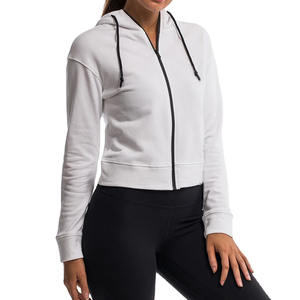 High Quality Women's <b>Long</b> <b>Sleeve</b> <b>Top</b> Cotton Fleece Crop Hoodie New Arrival High Trending Fitness Hoodies & Sweatshirts - Product Image 2