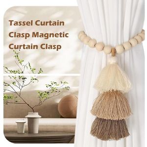 Fermacurto in Legno Magnetici Fatti a Mano, Set da 2 Pezzi, Semplici ed Eleganti, Accessori Decorativi da Parete per Bastoni e Binari per Tende - Product Image 5