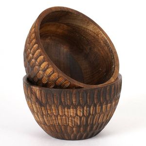 Classic Look Wooden Bowls Minimalist Design For Food Serving Uncoated Wood Handicraft Gifting Dining <b>Table</b> Salad Fruit Bowl - Product Image 3