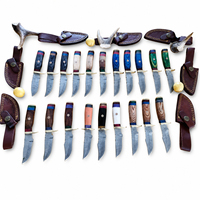 Couteau de chasse/camping Burraq personnalisé, fait main, en acier Damas, à pointe tombante, avec manche en bois et étui en cuir pour usage extérieur
