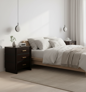Table de chevet à 3 tiroirs, cadre de lit pour chambre à coucher, meubles en bois faits sur mesure, vente directe d'usine, mobilier d'intérieur en gros - Product Image 4
