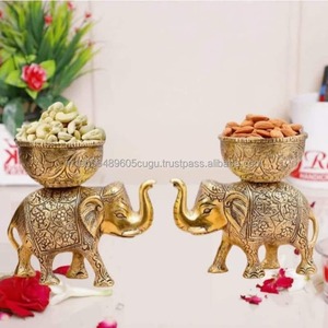 German Silver Carved Antique FinishNakkashi <b>Elephant</b> Figurine Bowl Centerpiece Table Return <b>Gift</b> Candy Sweets Dry fruits Wedding - Product Image 6