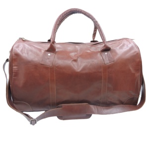 Bolsa de viaje de lona unisex de cuero genuino 100% personalizada exclusiva con una sola correa de hombro ajustable para uso diario - Product Image 1