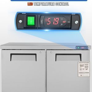 Attrezzatura di refrigerazione da cucina commerciale 48 \ "frigorifero piano di lavoro sotto banco 12.85 Cu. Ft 2 porta spessa in acciaio inox - Product Image 6