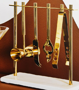 Juego de herramientas de bar de latón 100% latón macizo, hecho a medida con acabado dorado, accesorios de bar de buena calidad y precio razonable. - Product Image 3