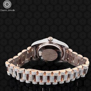 Charm Jewells Men's Luxury Stainless Steel Chronograph <b>Watch</b> 43mm Round Case Sapphire Crystal Diamond Bezel <b>Mechanical</b> Movement - Product Image 4