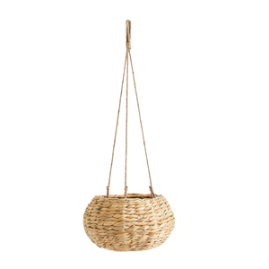 Jardinière suspendue rustique et écologique en jacinthe d'eau, pot de fleurs naturel tressé à la main pour la décoration de jardin, patio et balcon, fabriqué au Vietnam - Product Image 2