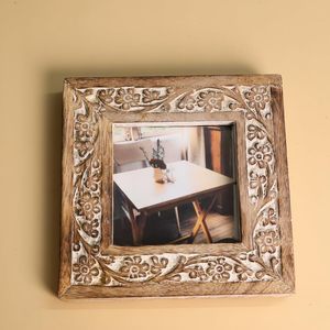 Floral Square Wooden <b>Frame</b>| Solid Wood Picture <b>Frame</b> for Table Decor, <b>Wall</b> Decor, Office Decor & Home Décor - Product Image 1