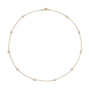 Lab Grown Diamond Christian Wedding <b>Statement</b> <b>Necklace</b> 14K 18K Solid Gold Bezel Setting Cable Chain 18 Inches Everyday Wear - Product Image 1