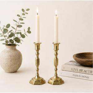 Handmade Antique <b>Brass</b> Candle <b>Holder</b> Set Gold Metal <b>Candlestick</b> Stand for Wedding Centerpieces & Elegant Home Tabletop - Product Image 2