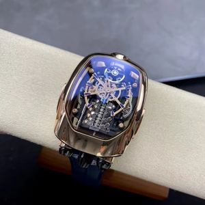 Reloj Deportivo de Lujo Bugatti Chiron Tourbillon Oro Rosa con Motor de 16 Cilindros, Correa de Goma, Día y Fecha, Movimiento Beijing, Tipo Charm - Product Image 2