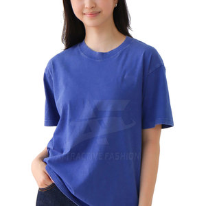 เสื้อยืดผู้หญิงสไตล์ลำลองแบบสบายๆ ล้างสีแบบแอซิดวอช ออกแบบมาเพื่อการใช้งานประจำวันและความต้องการด้านแฟชั่น เสื้อยืดผู้หญิงล้างสีแบบแอซิดวอช - Product Image 4