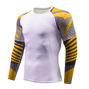 ผู้ผลิต OEM ชุดกีฬา MMA Rash Guard สำหรับผู้ชาย พิมพ์ลาย 3 มิติ แบบระเหิดสี  รัดรูป แขนยาว - Product Image 3