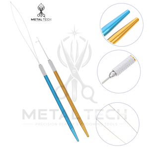 Professional Metal Handle Hair Extension Loop <b>Needle</b> Kit Micro Ring <b>Threader</b> Wire Pulling Hook Tool Set Salon Supplies Wholesale - Product Image 3