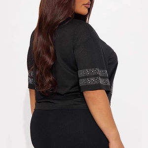 Última Novedad 2026: Camiseta Crop Top con Pedrería al por Mayor, Precio Bajo, MOQ Bajo, Servicio OEM, Fabricante de Camisetas Crop Top con Pedrería - Product Image 5