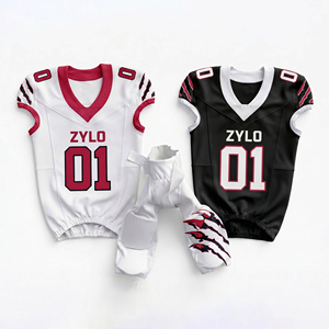 Ensemble Maillot et Short de Football Américain Personnalisé pour Hommes et Jeunes, Grande Taille, Respirant, Antibactérien, Séchage Rapide - Product Image 2