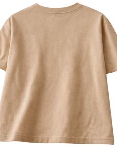 Camiseta de Mujer Color Beige Arena Personalizada con Bordado Floral Minimalista, Cuello Redondo, Algodón Suave, Manga Corta, Informal, Ligera, para Verano - Product Image 2