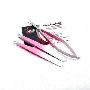 Pince à épiler pour sourcils Mehron Gold avec logo personnalisé, qualité professionnelle, acier inoxydable, pointe inclinée et pointue, ciseaux à ressort pour sourcils - Product Image 5