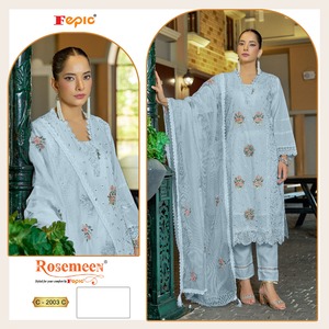 Premium pakistaní Shalwar Kameez bordado pesado Cambric Algodón puro algodón inferior Kota cheques Dupatta para fiesta desgaste secado rápido - Product Image 3