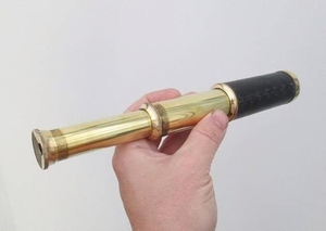 Handmade Brass Spyglass Telescope 10 Inch Antique Nautical Monocular with Wooden Display Box - Product Image 4