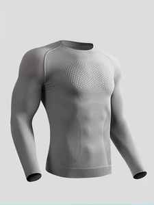 Camiseta de Compresión Deportiva para Hombre, Nueva Moda, Corte Ajustado, con Logotipo Personalizado y Efecto Refrigerante, Informal y para Entrenamiento - Product Image 3