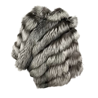 2025 OEM Collection d'hiver pour femmes Poncho en fourrure de renard argenté Cape Pull-Over Fermeture à basse quantité minimale de commande Chauffant Respirant Coupe-vent Fini