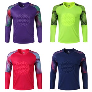เสื้อผู้รักษาประตูฟุตบอลแขนยาวสีม่วงสำหรับผู้ชาย คอวี พิมพ์ลายเรขาคณิต บุฟองน้ำ ระบายอากาศได้ดี ซับเหงื่อ ทรงสปอร์ต - Product Image 4
