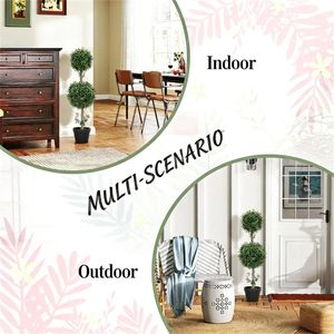 Set di 2 Alberi di Bosso Artificiali in Vaso, Piante Finte, Vegetazione Simulata - Product Image 3